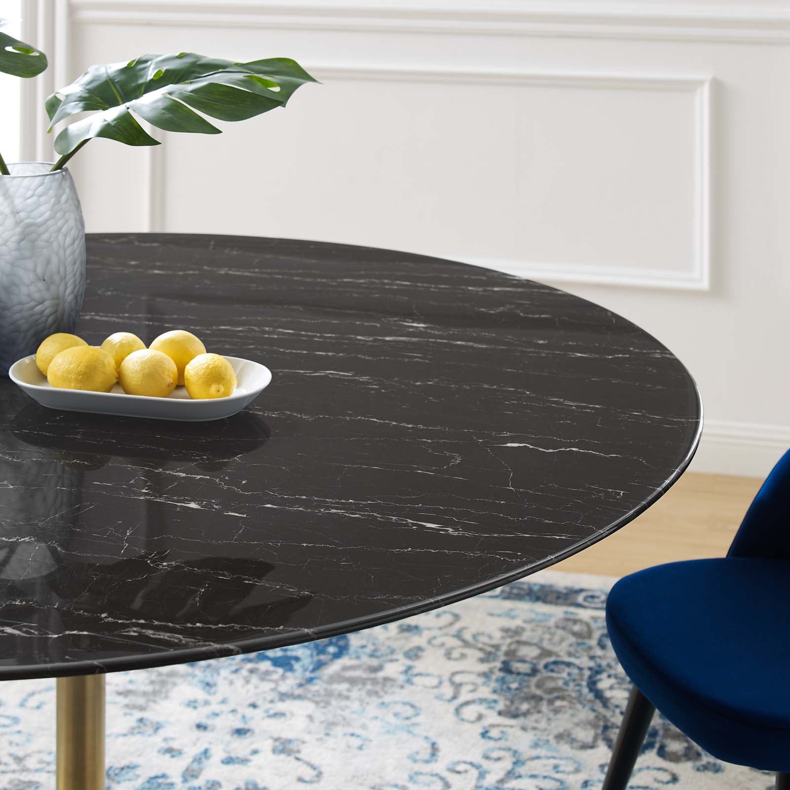 Lippa 60" Round Faux Marble Dining Table by Modway