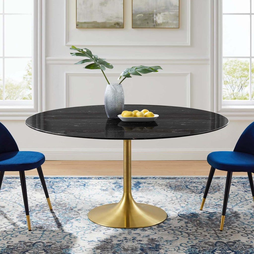 Lippa 60" Round Faux Marble Dining Table by Modway