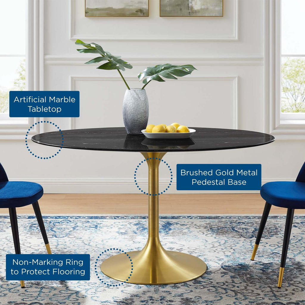 Lippa 54" Oval Faux Marble Dining Table by Modway