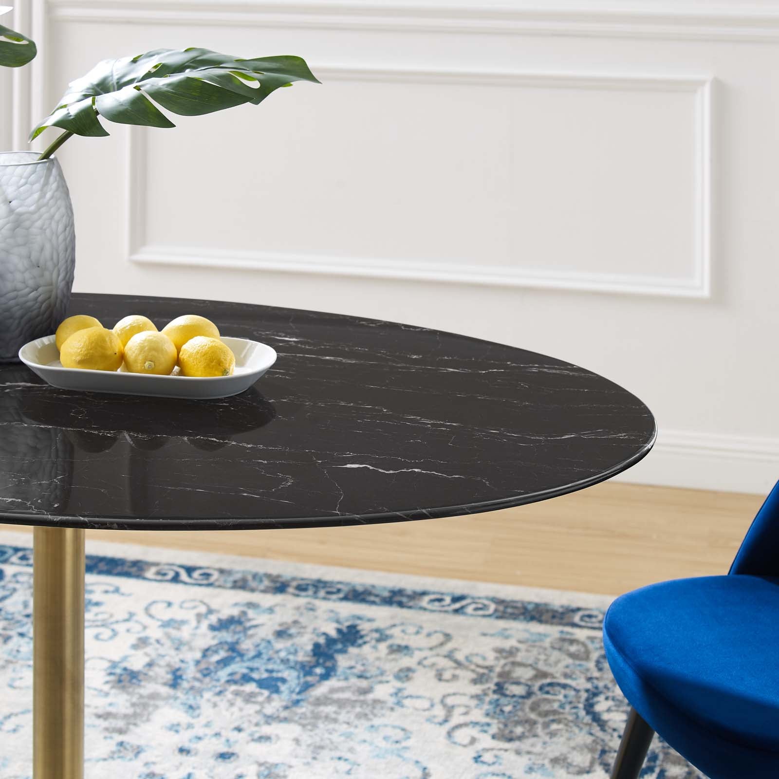 Lippa 54" Oval Faux Marble Dining Table by Modway