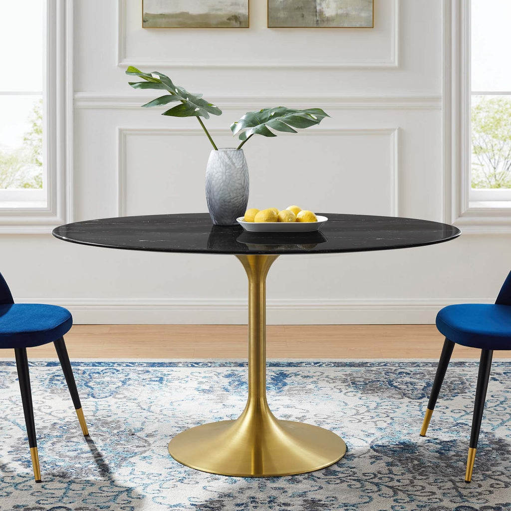 Lippa 54" Oval Faux Marble Dining Table by Modway