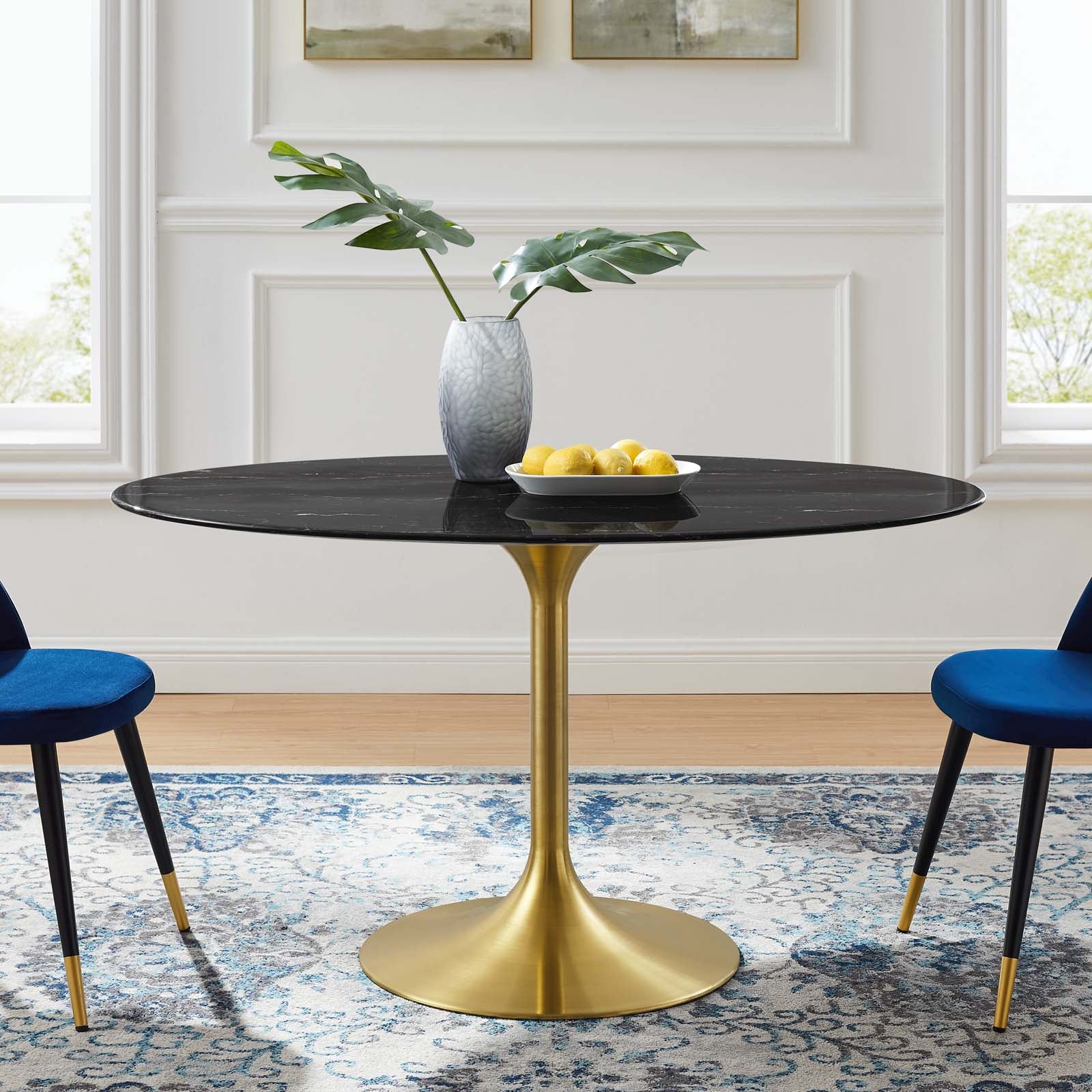 Lippa 54" Oval Faux Marble Dining Table by Modway