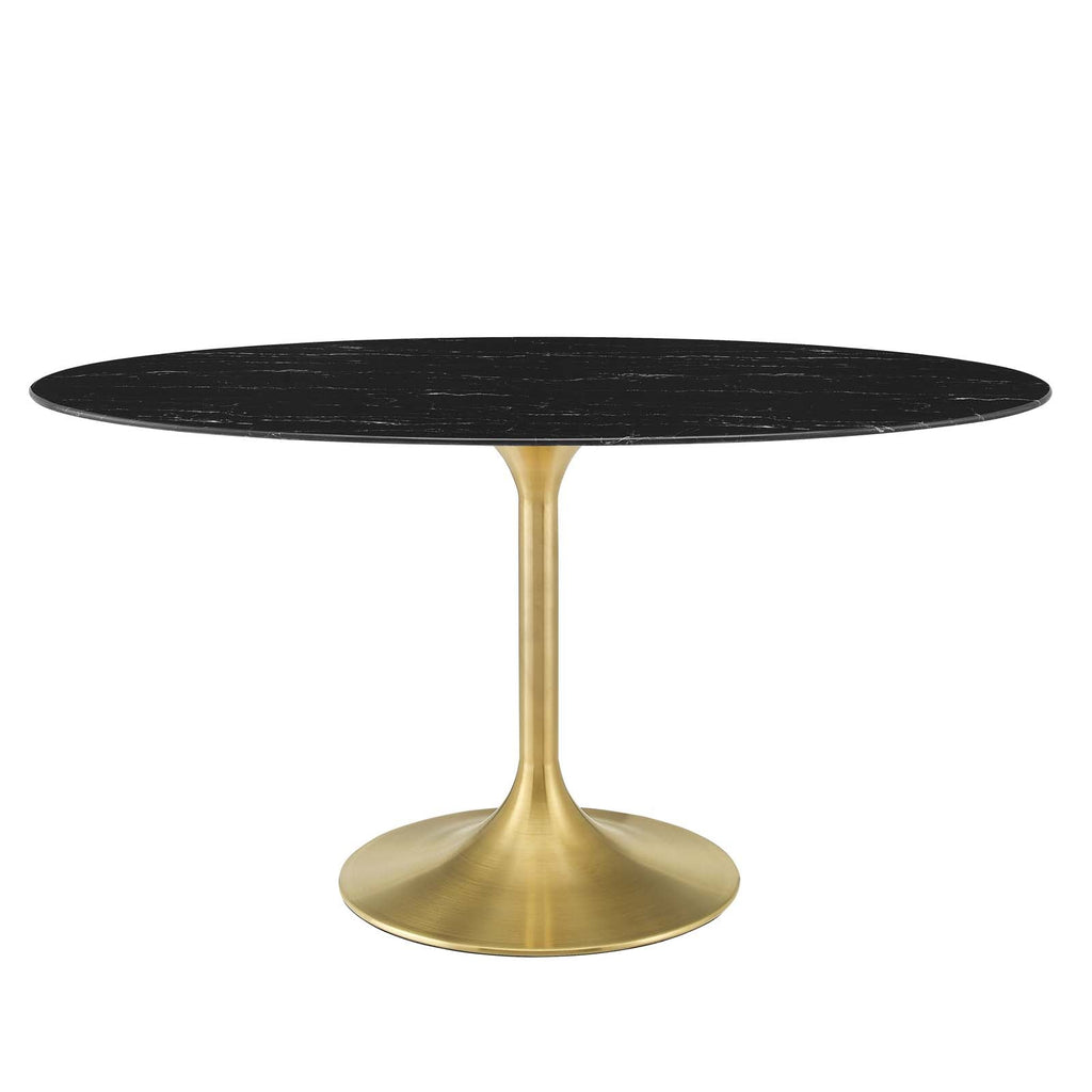Lippa 60" Oval Faux Marble Dining Table by Modway