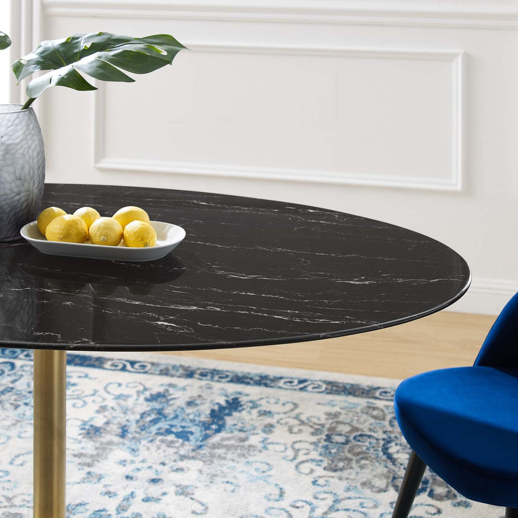 Lippa 60" Oval Faux Marble Dining Table by Modway