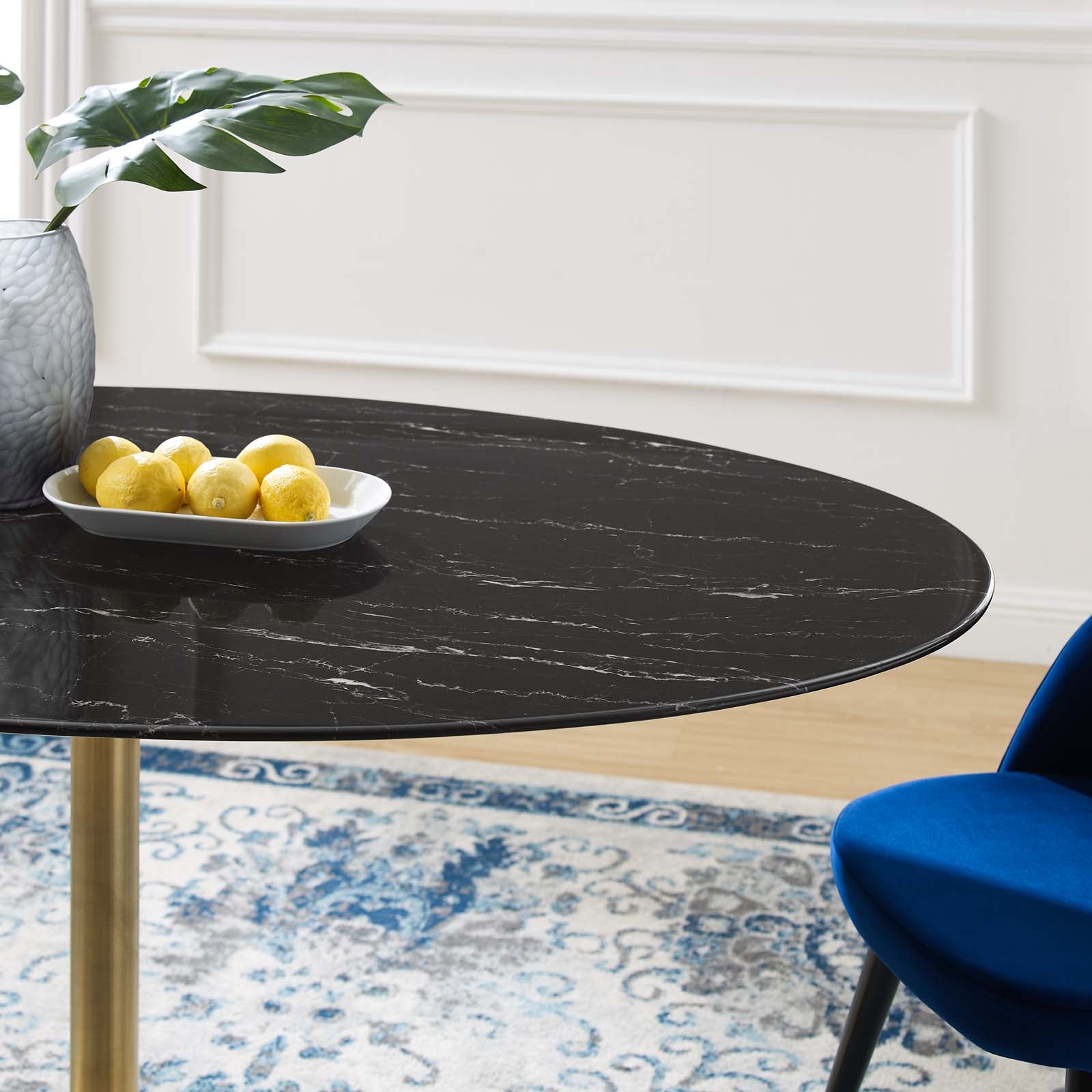 Lippa 60" Oval Faux Marble Dining Table by Modway
