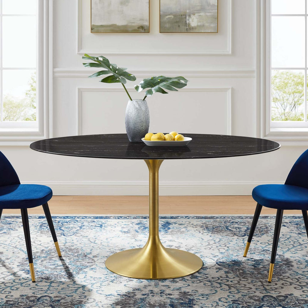 Lippa 60" Oval Faux Marble Dining Table by Modway
