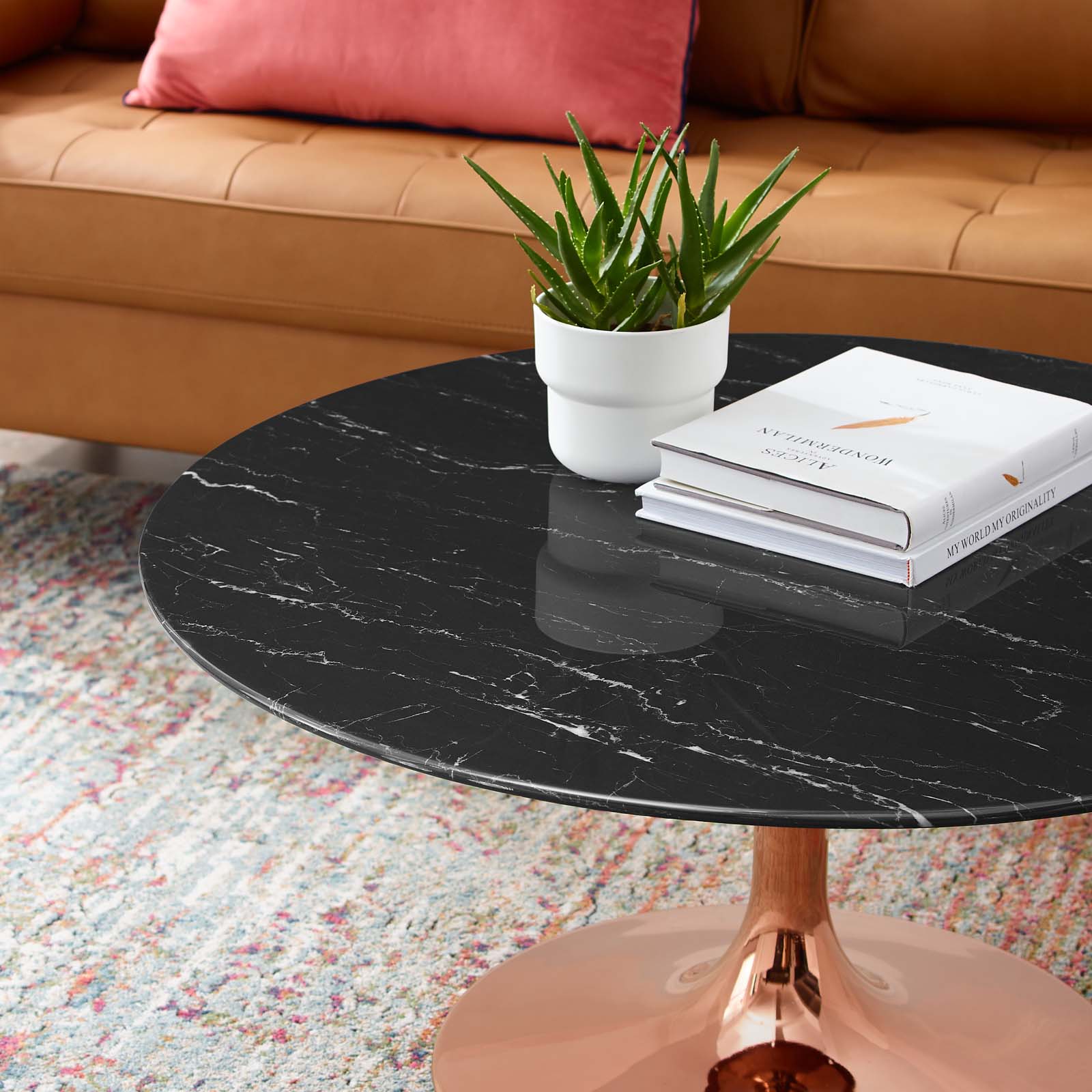 Lippa 36" Faux Marble Coffee Table by Modway