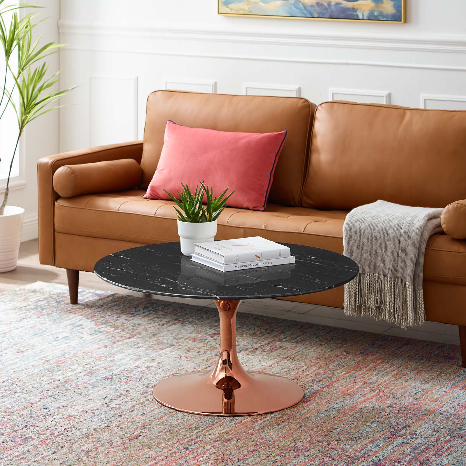 Lippa 36" Faux Marble Coffee Table by Modway