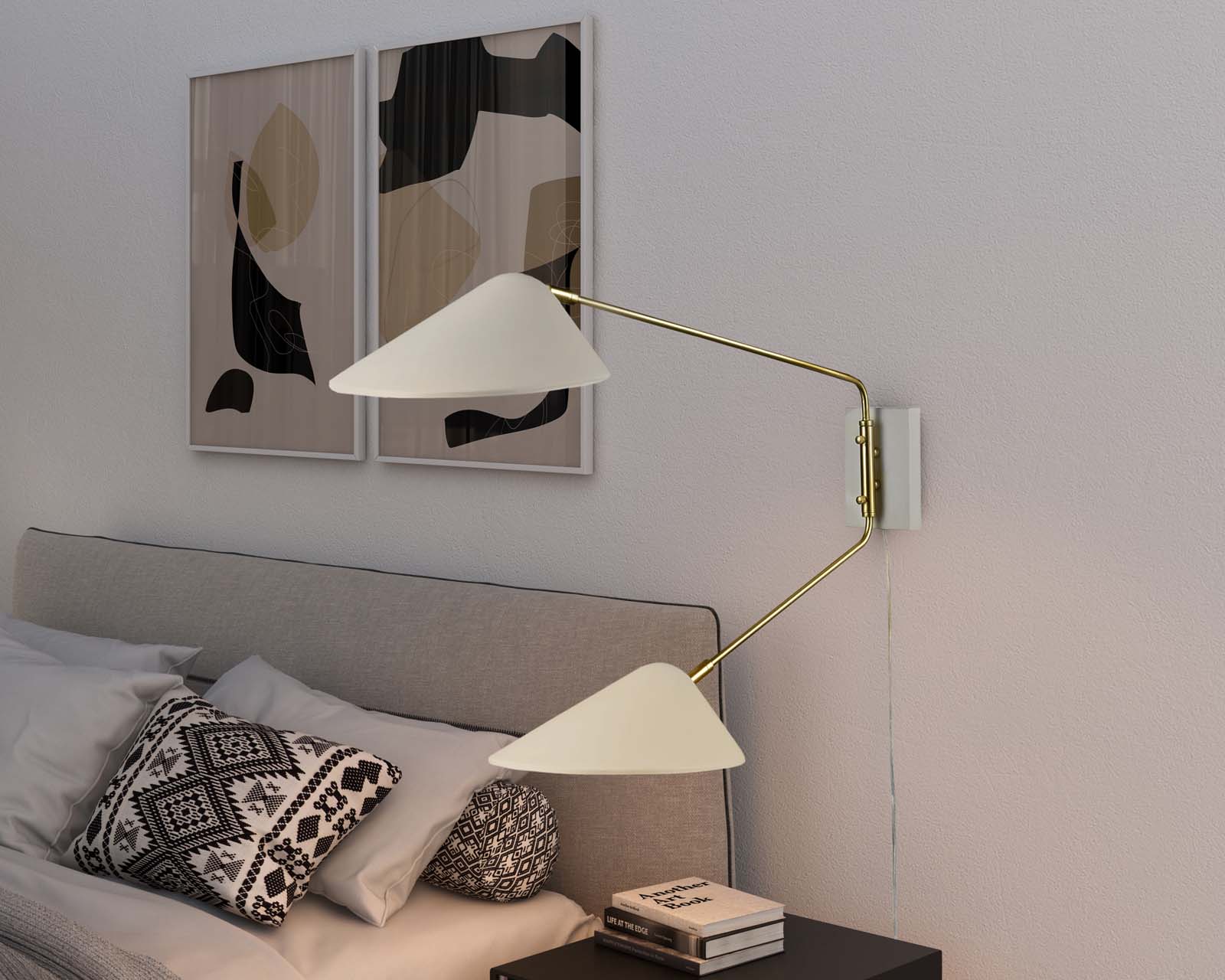 Journey 2-Light Swing Arm Wall Sconce by Modway