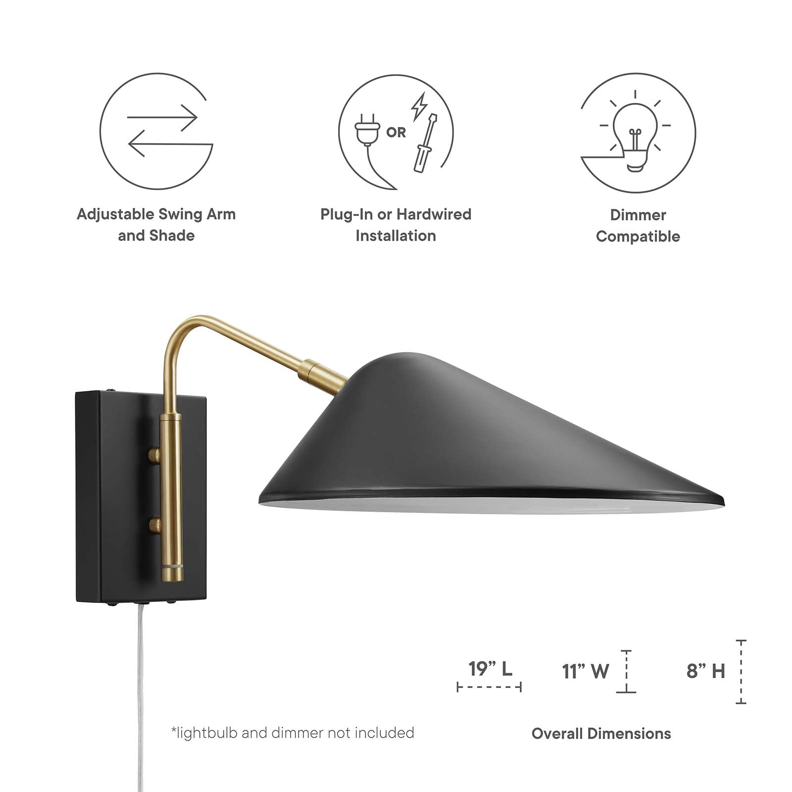 Journey 7" Swing Arm Wall Sconce by Modway