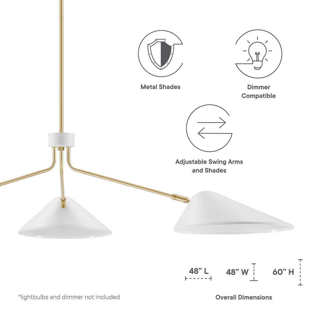 Journey 3-Light 14" Arm Pendant by Modway