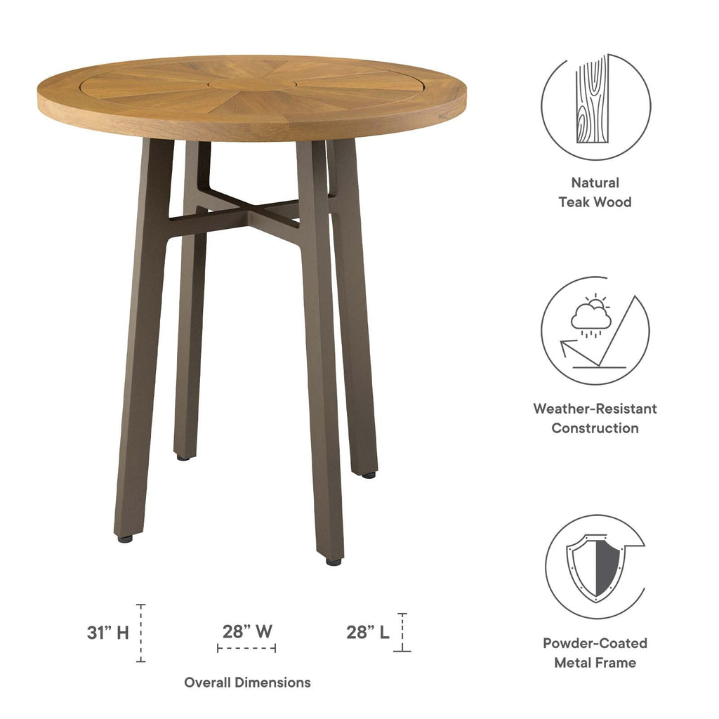 Meadow Outdoor Patio Teak Wood Dining Table by Modway