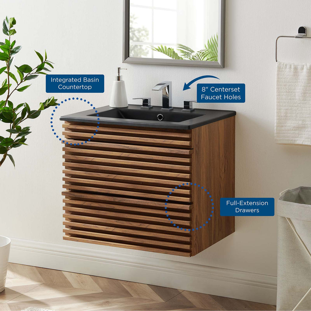 Render 24" Wall-Mount Bathroom Vanity by Modway