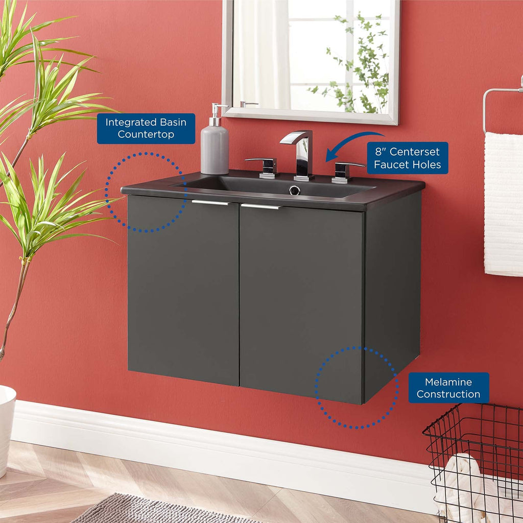 Maybelle 24" Wall-Mount Bathroom Vanity by Modway