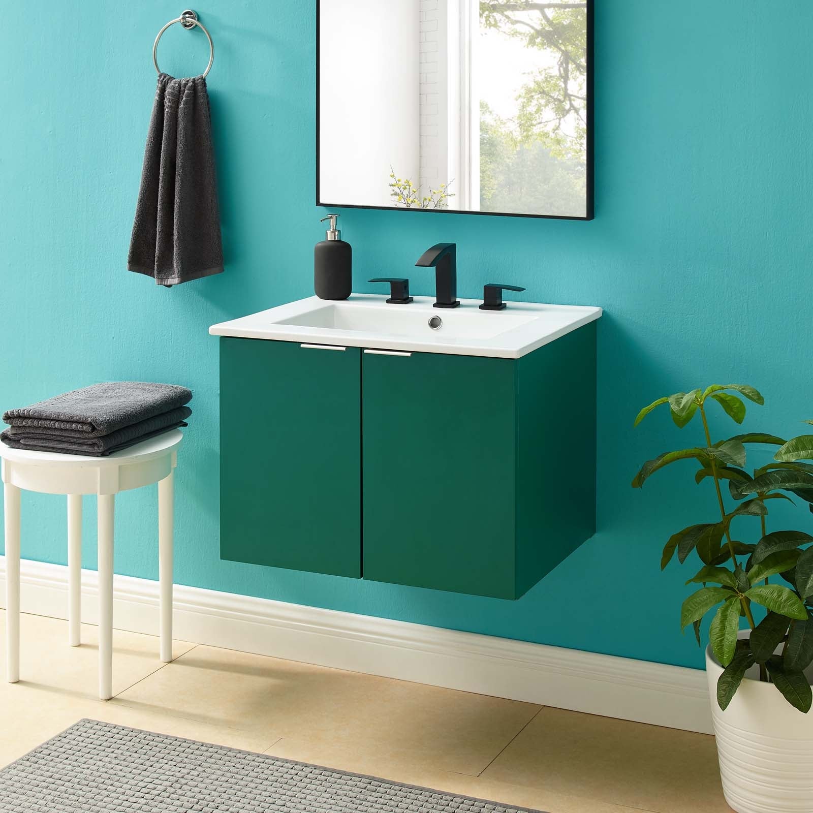 Maybelle 24" Wall-Mount Bathroom Vanity by Modway