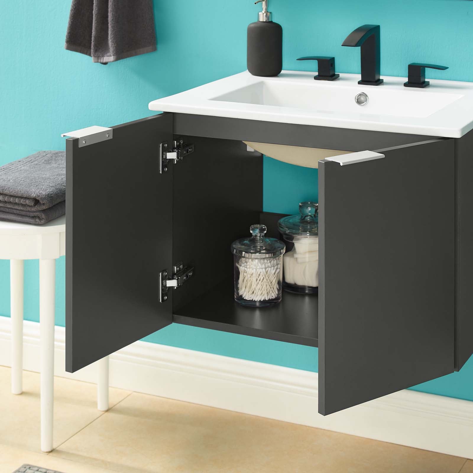 Maybelle 24" Wall-Mount Bathroom Vanity by Modway
