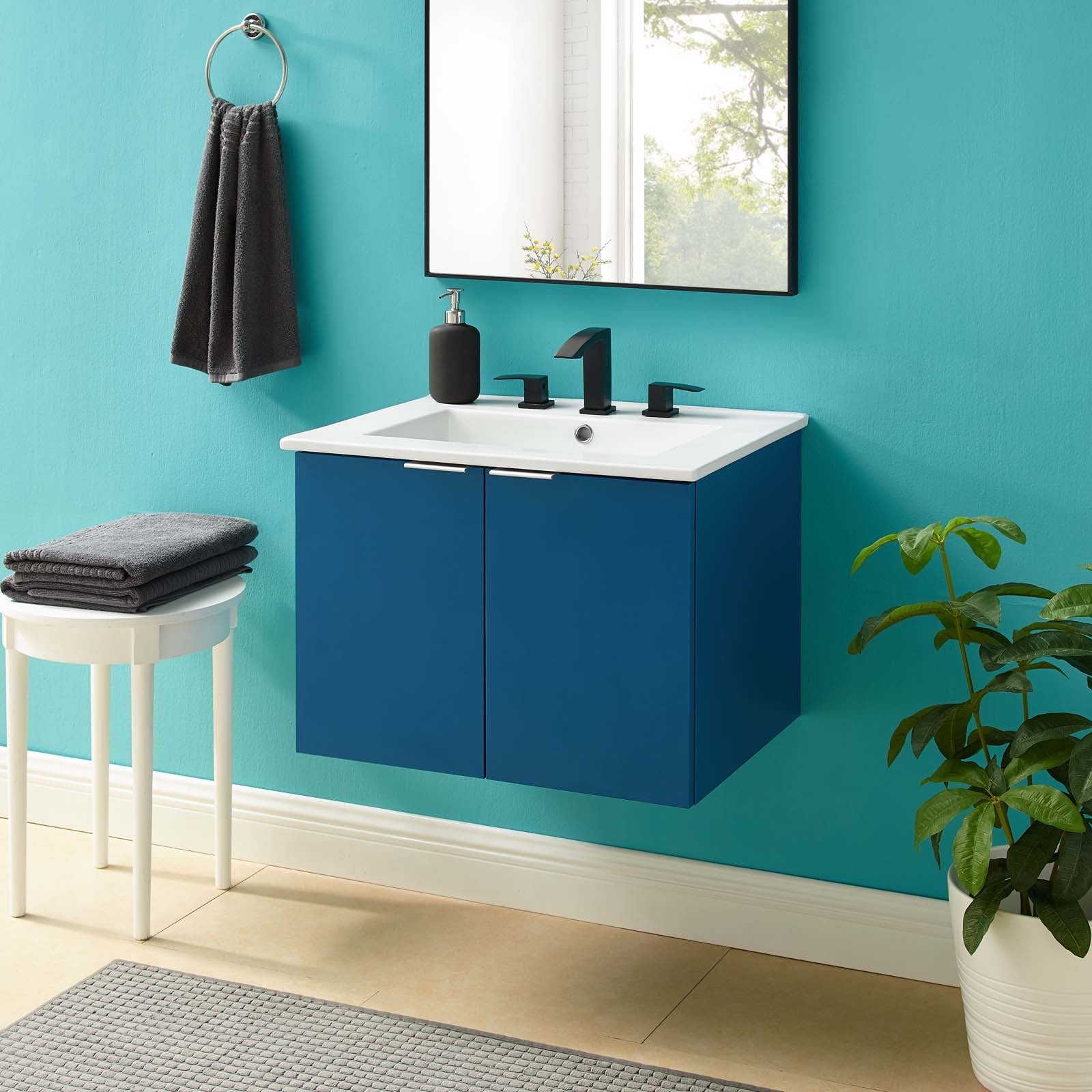 Maybelle 24" Wall-Mount Bathroom Vanity by Modway