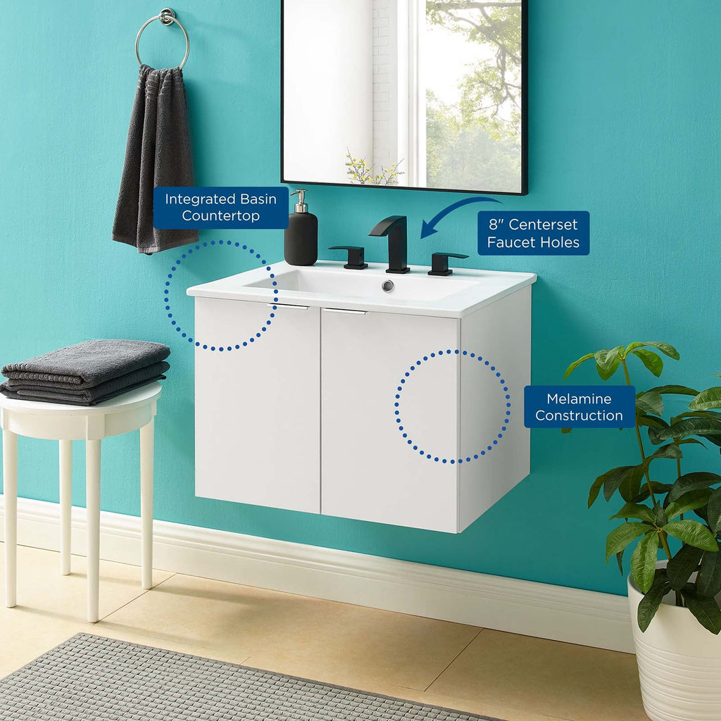 Maybelle 24" Wall-Mount Bathroom Vanity by Modway