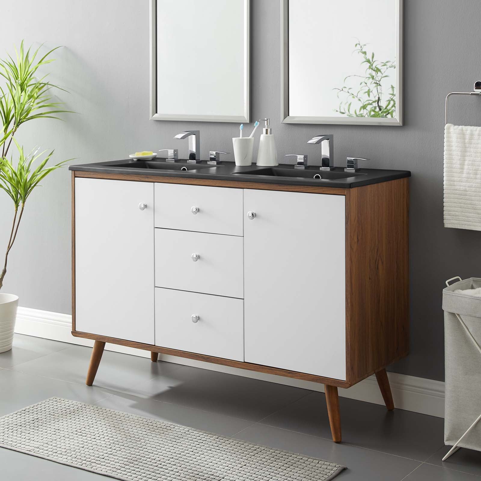 Transmit 48" Double Sink Bathroom Vanity by Modway