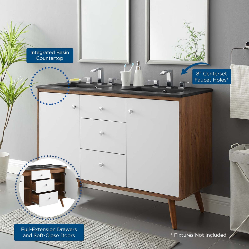 Transmit 48" Double Sink Bathroom Vanity by Modway