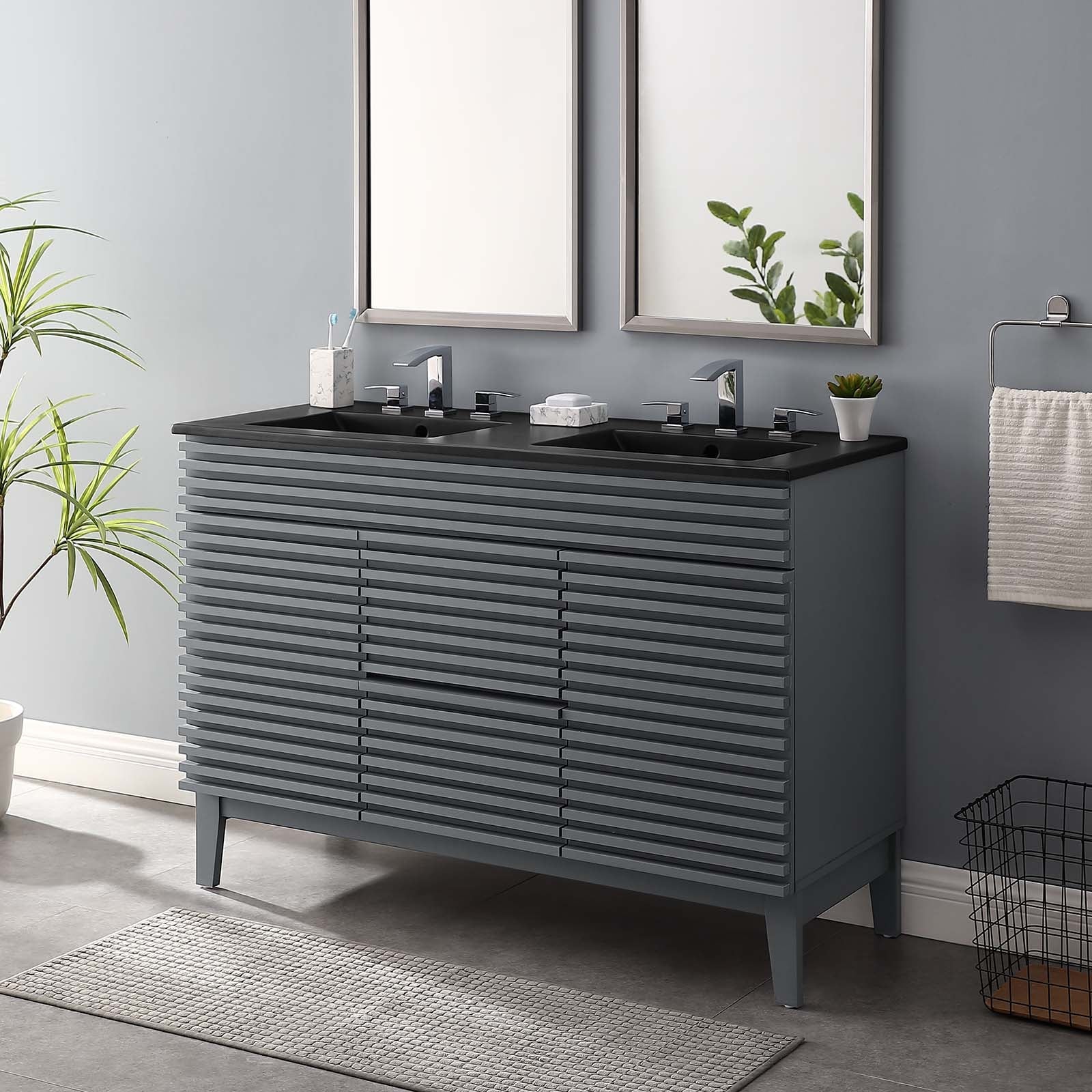 Render 48" Double Sink Bathroom Vanity by Modway