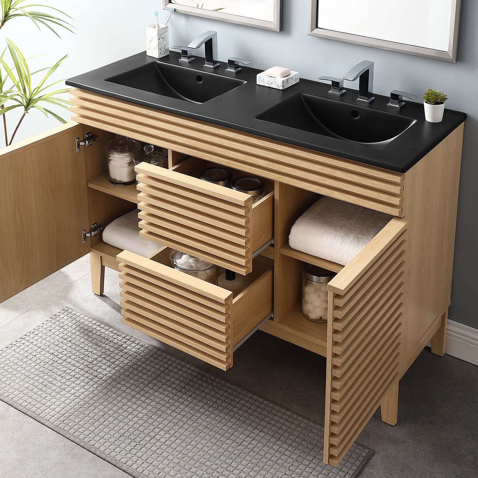 Render 48" Double Sink Bathroom Vanity by Modway