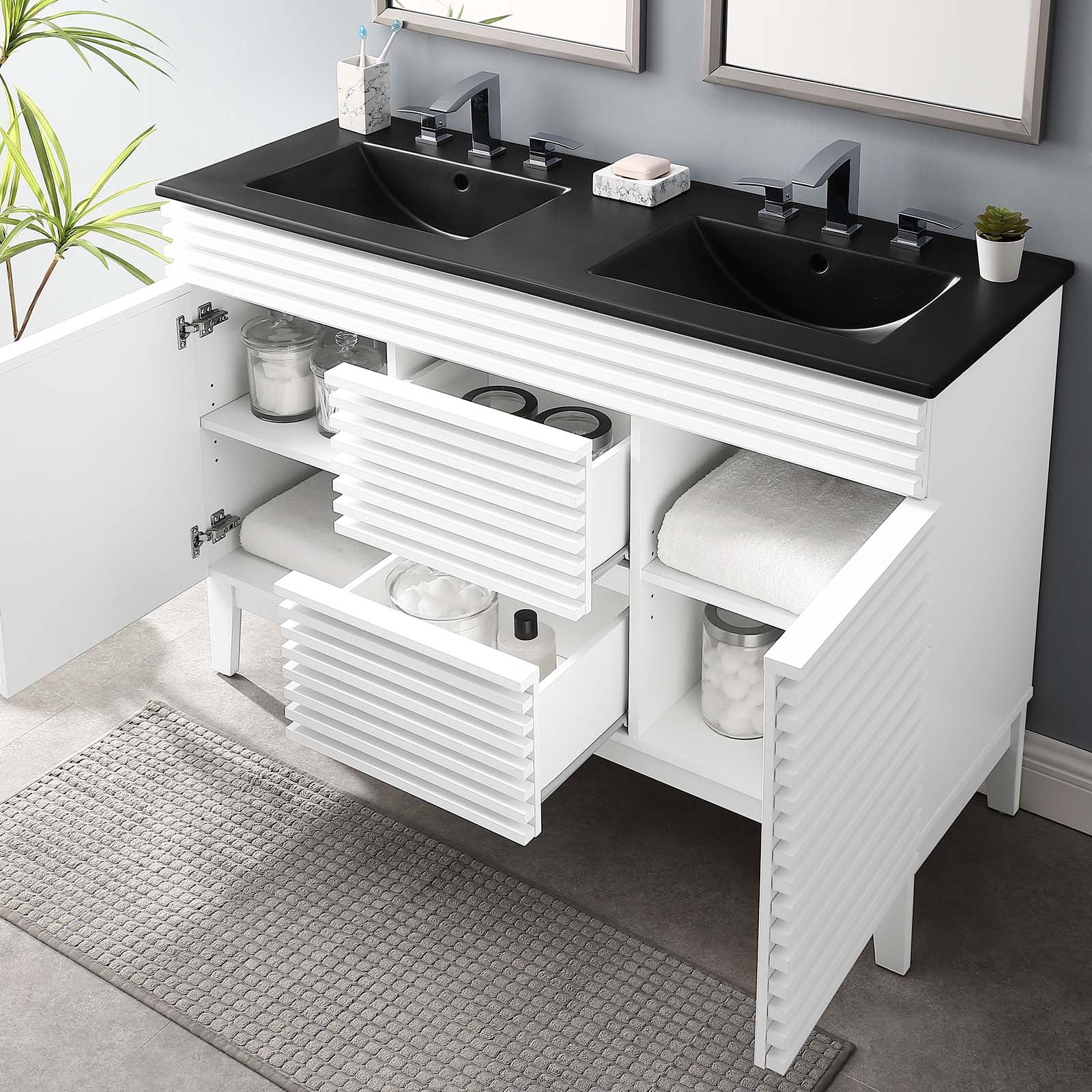 Render 48" Double Sink Bathroom Vanity by Modway