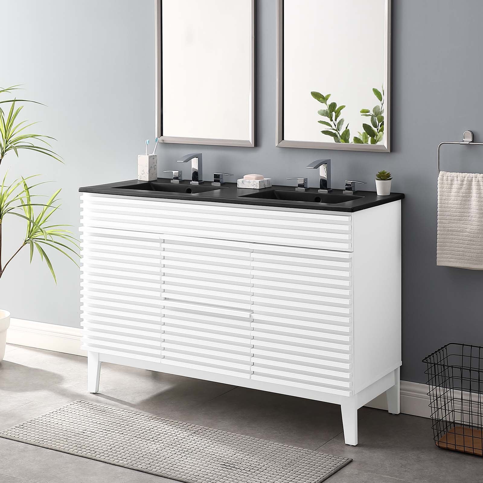 Render 48" Double Sink Bathroom Vanity by Modway