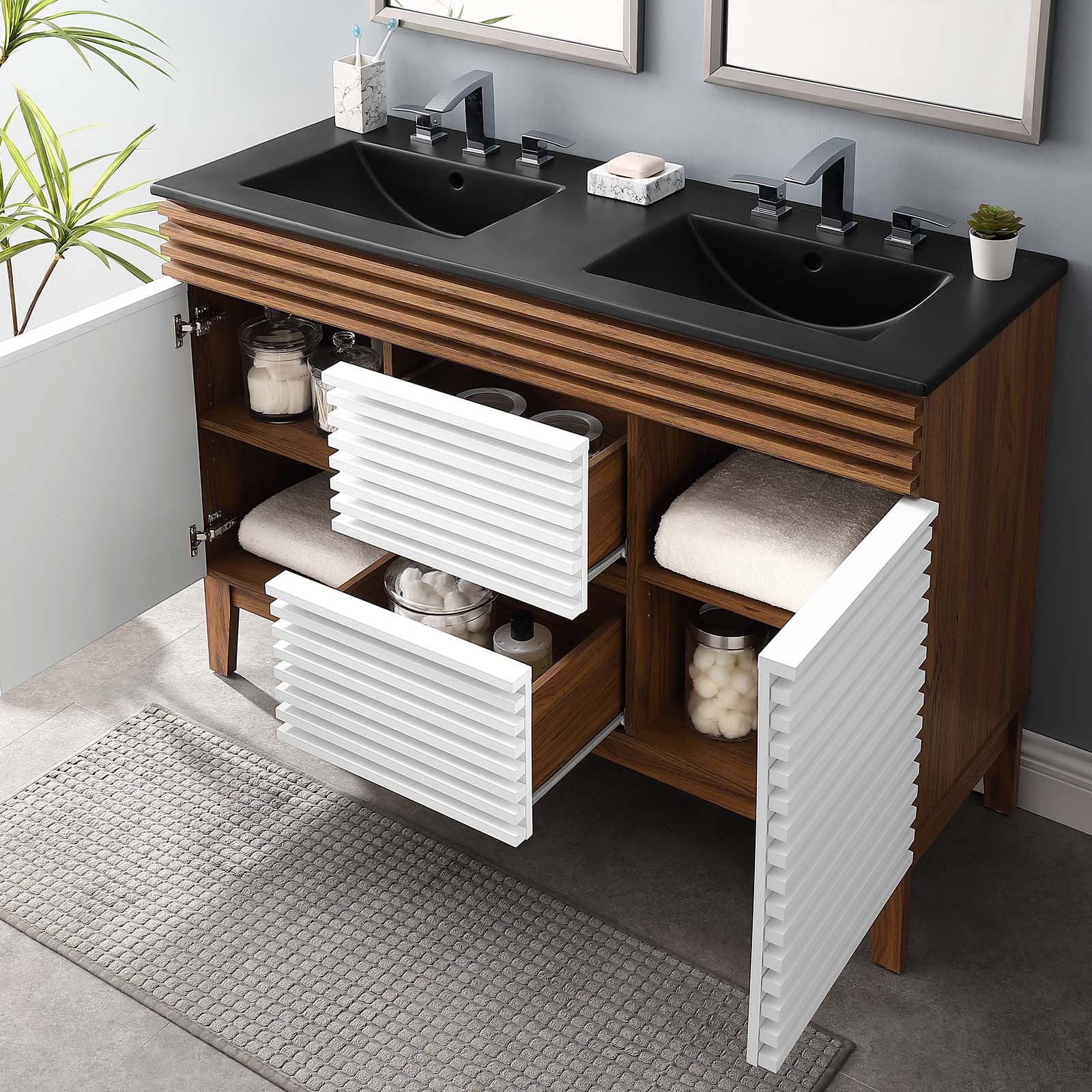 Render 48" Double Sink Bathroom Vanity by Modway