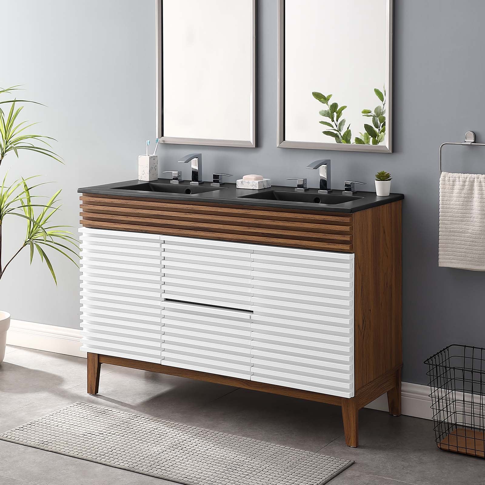 Render 48" Double Sink Bathroom Vanity by Modway