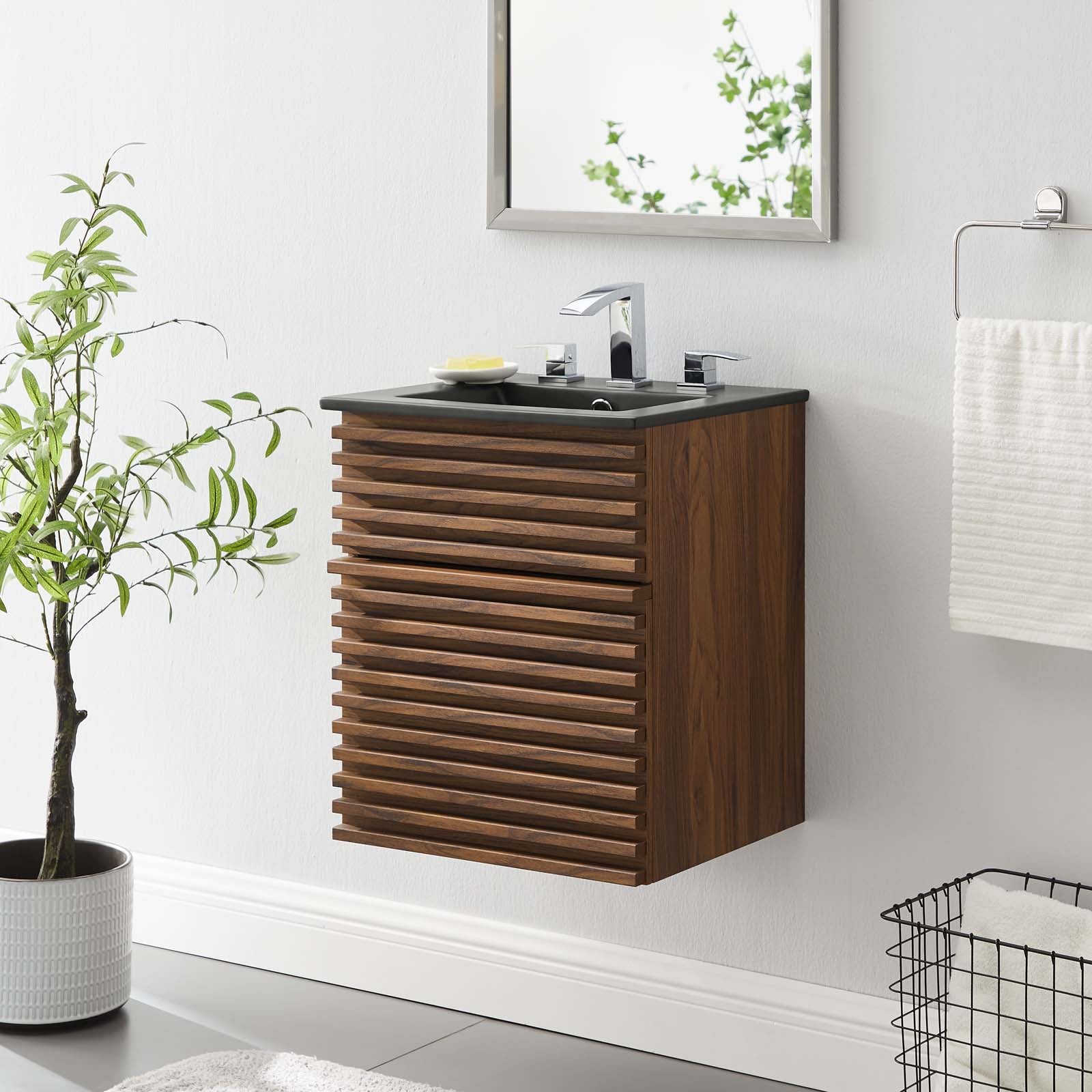 Render 18" Wall-Mount Bathroom Vanity by Modway