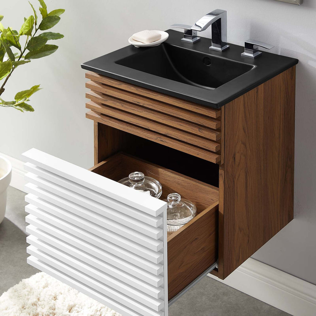 Render 18" Wall-Mount Bathroom Vanity by Modway