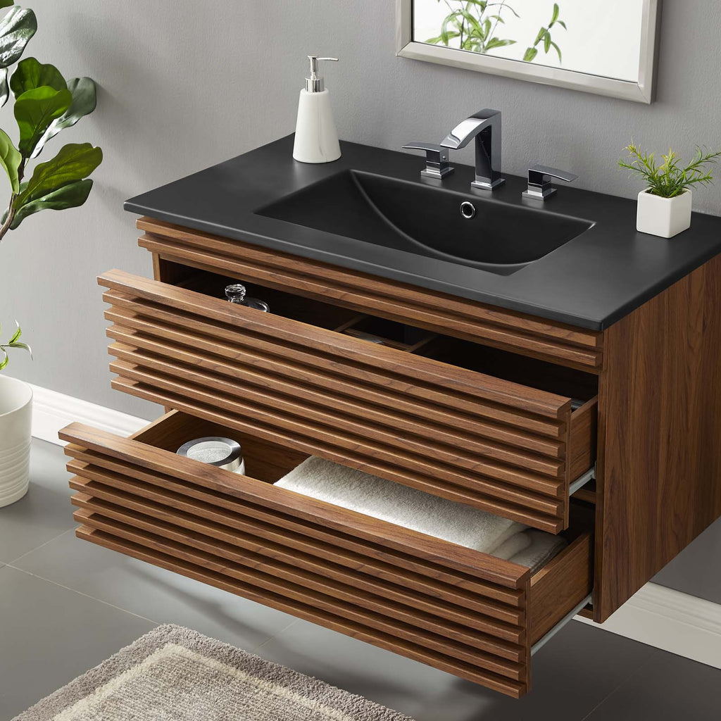Render 36" Wall-Mount Bathroom Vanity by Modway