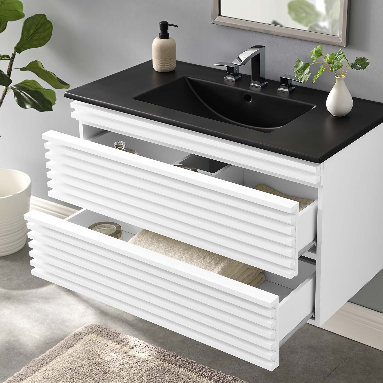 Render 36" Wall-Mount Bathroom Vanity by Modway