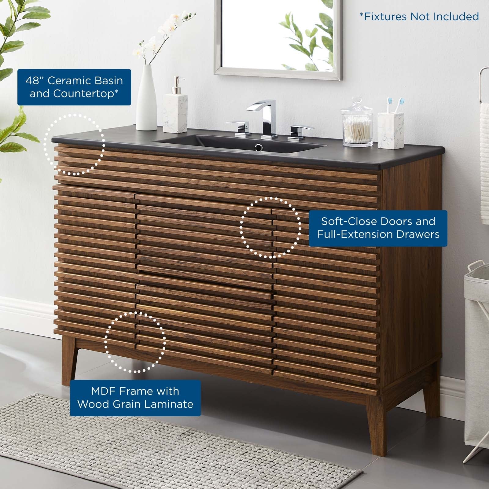 Render 48" Single Sink Bathroom Vanity by Modway