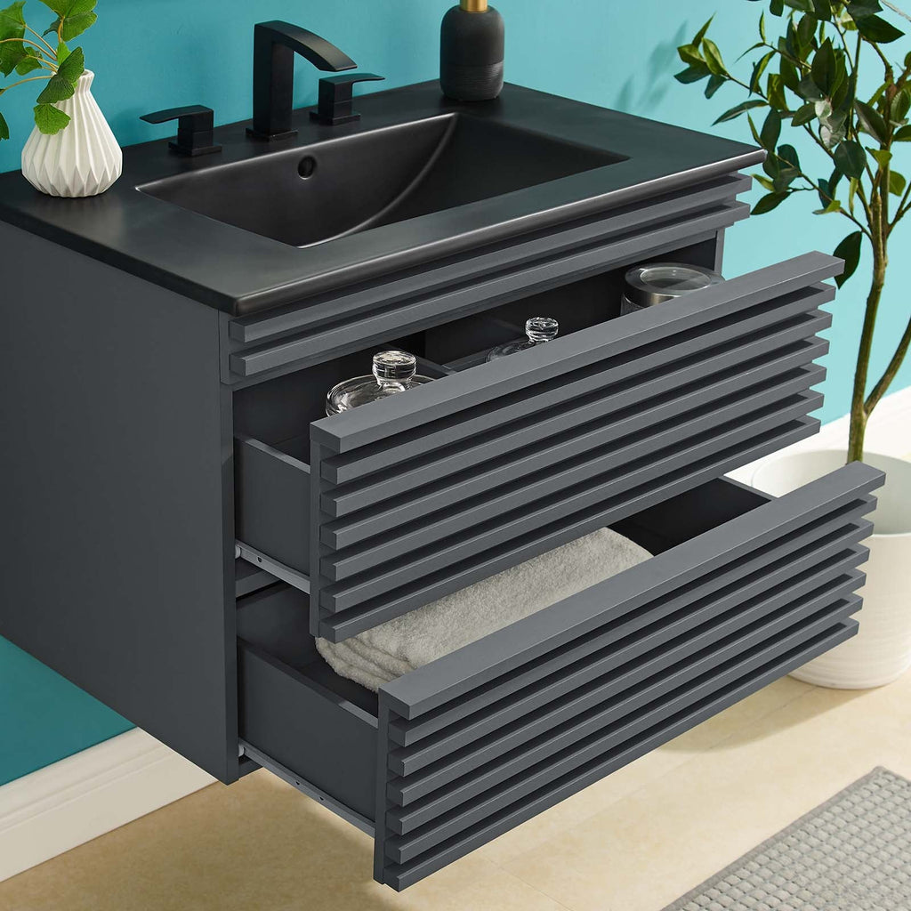 Render 30" Wall-Mount Bathroom Vanity by Modway