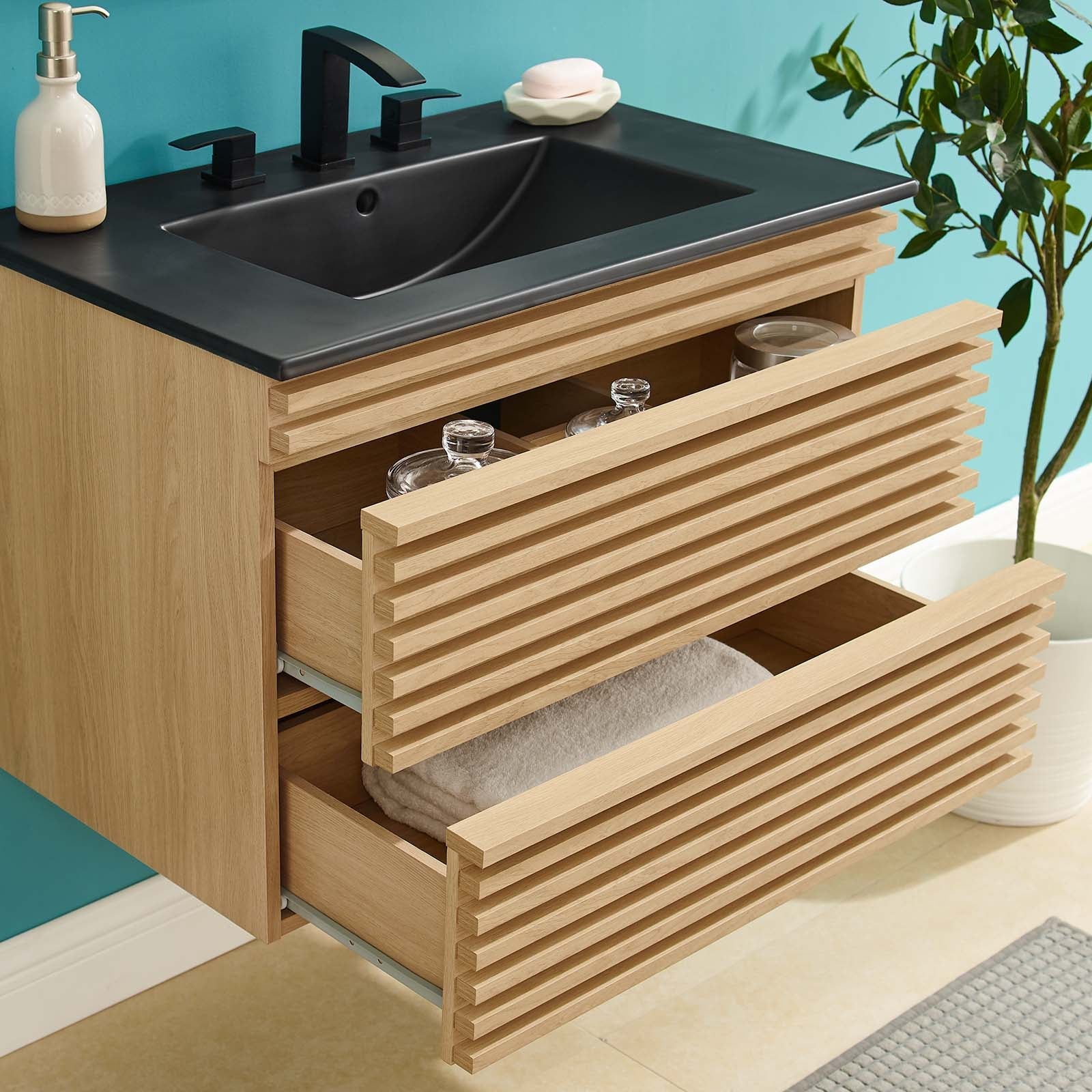 Render 30" Wall-Mount Bathroom Vanity by Modway