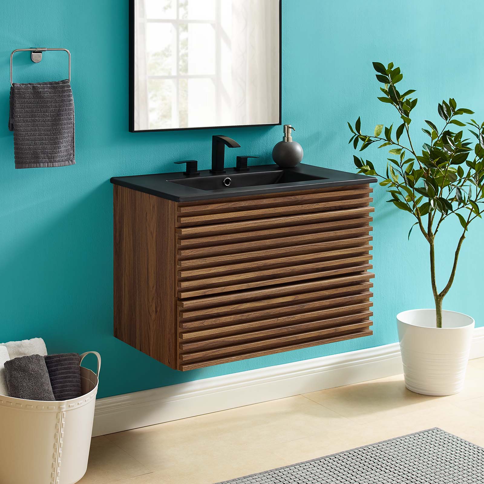 Render 30" Wall-Mount Bathroom Vanity by Modway