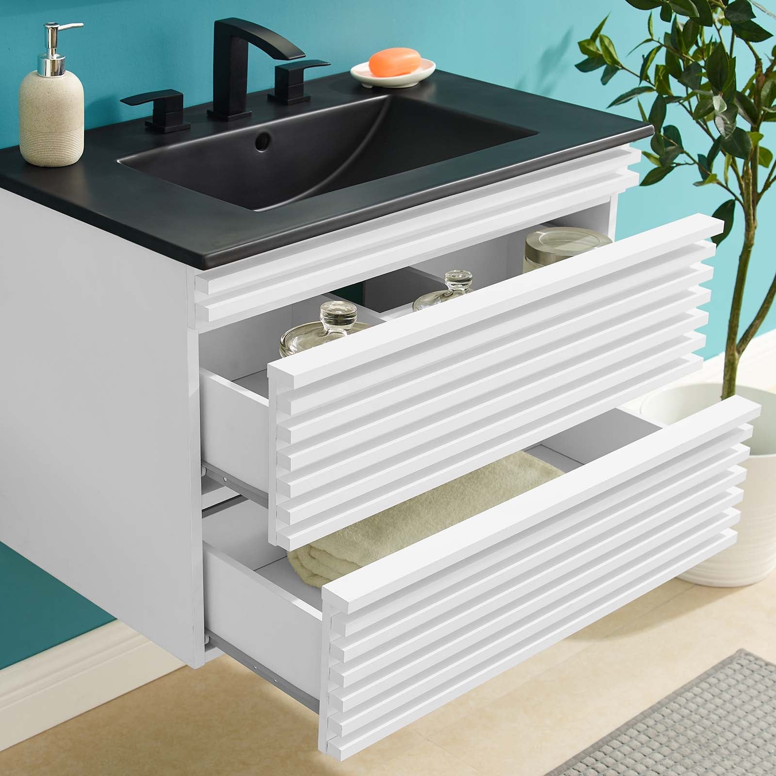Render 30" Wall-Mount Bathroom Vanity by Modway