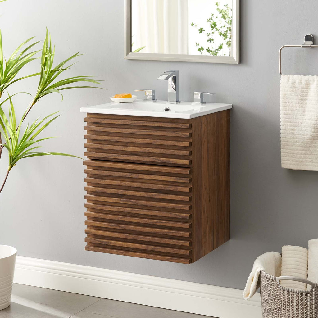 Render 18" Wall-Mount Bathroom Vanity by Modway