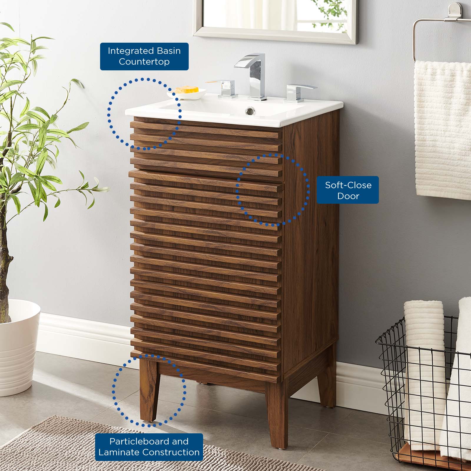 Render 18" Bathroom Vanity Cabinet by Modway