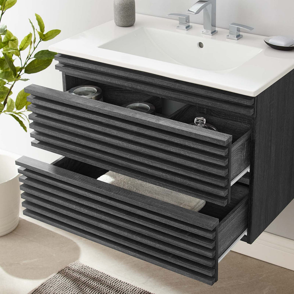 Render 30" Wall-Mount Bathroom Vanity by Modway
