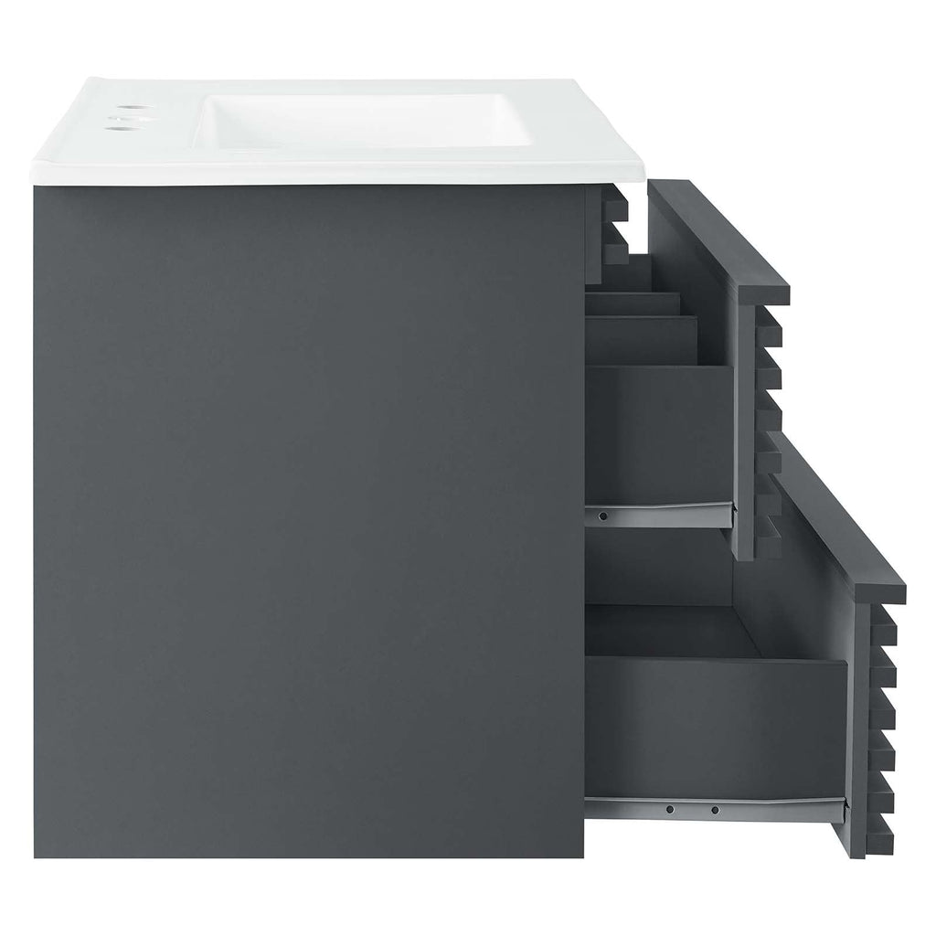 Render 30" Wall-Mount Bathroom Vanity by Modway
