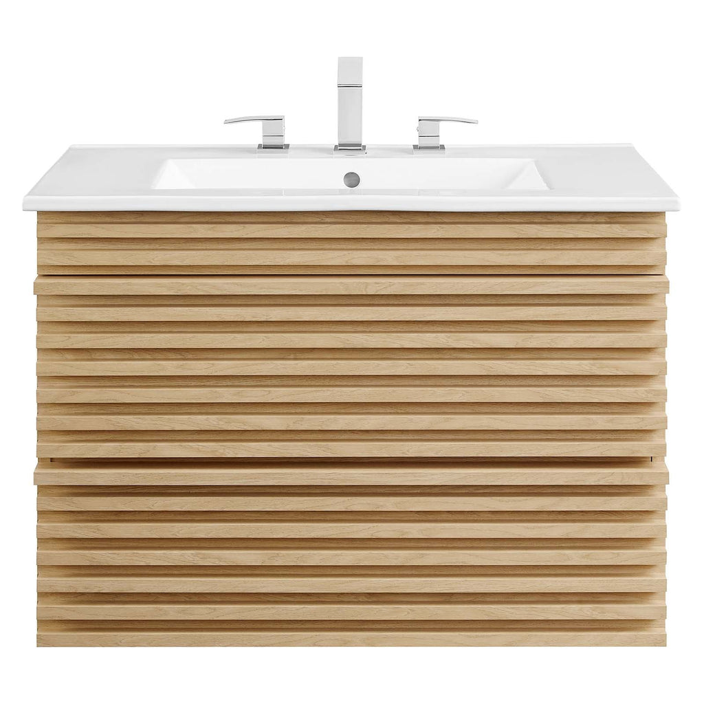 Render 30" Wall-Mount Bathroom Vanity by Modway