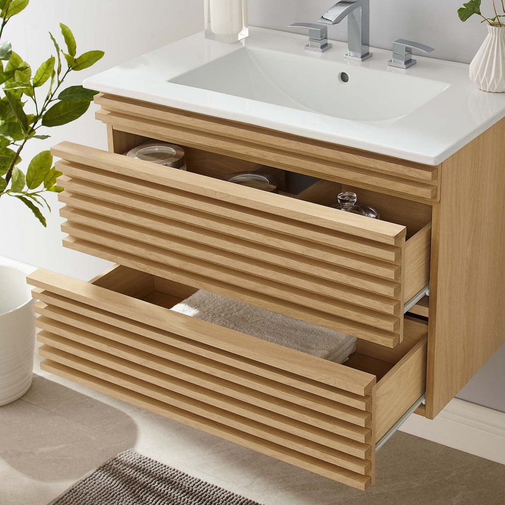 Render 30" Wall-Mount Bathroom Vanity by Modway