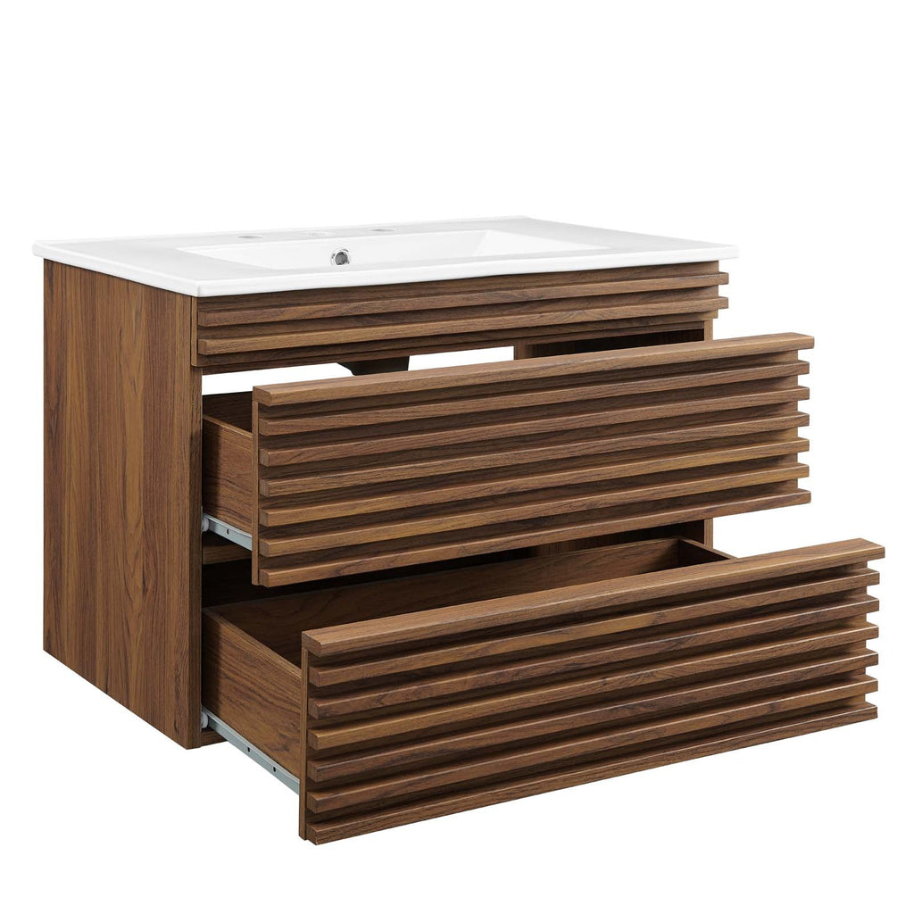 Render 30" Wall-Mount Bathroom Vanity by Modway