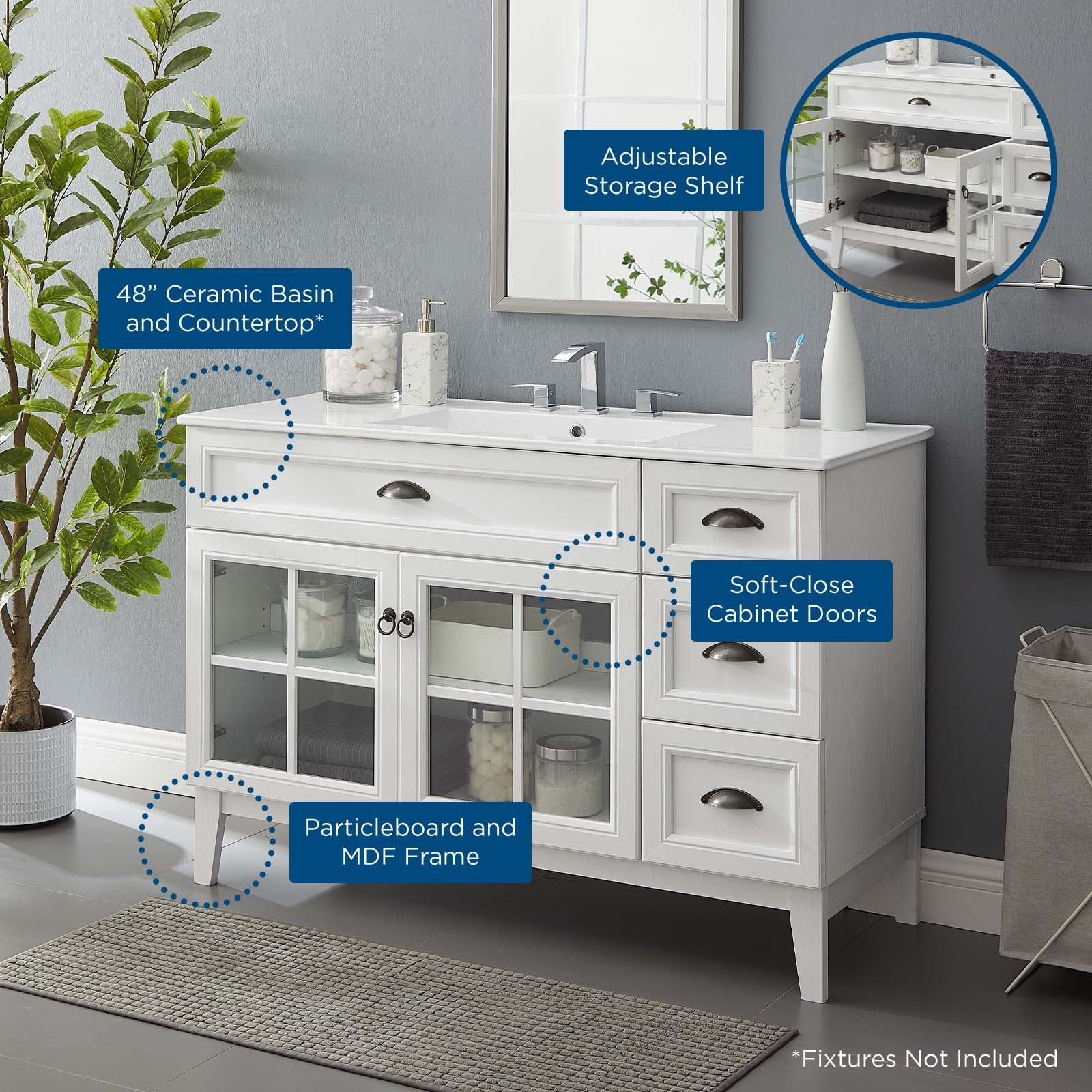 Isle 48" Bathroom Vanity Cabinet by Modway