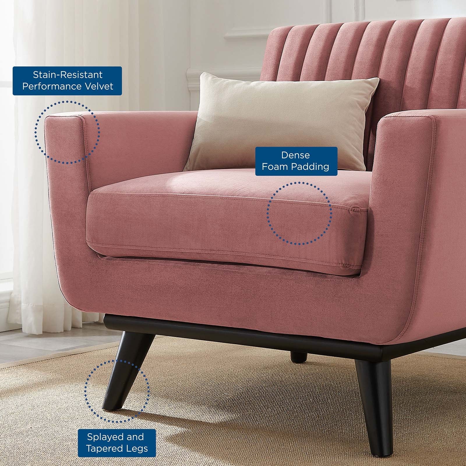 Engage Channel Tufted Performance Velvet Armchair by Modway