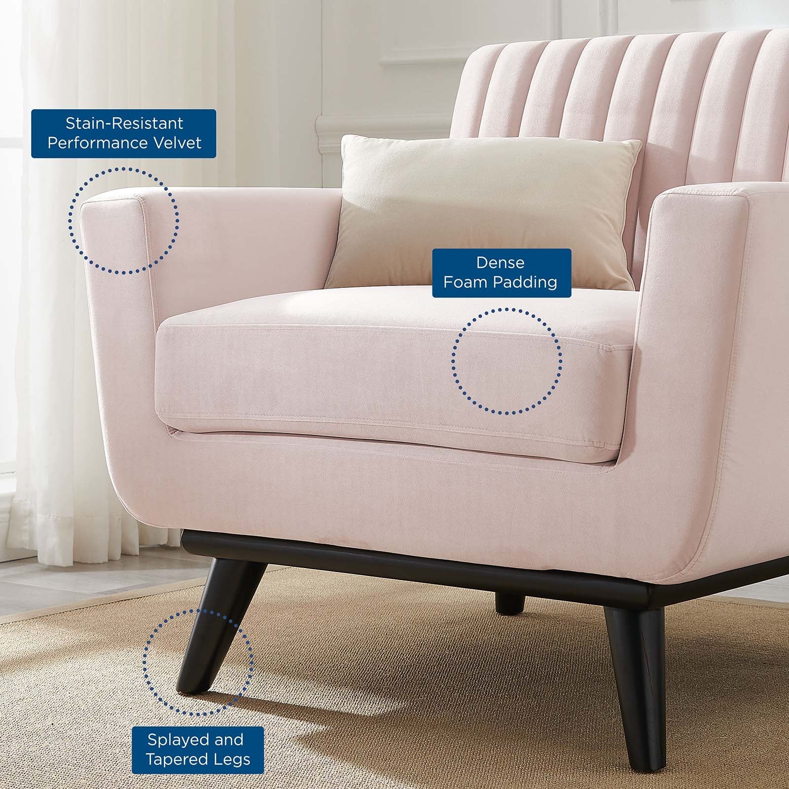 Engage Channel Tufted Performance Velvet Armchair by Modway