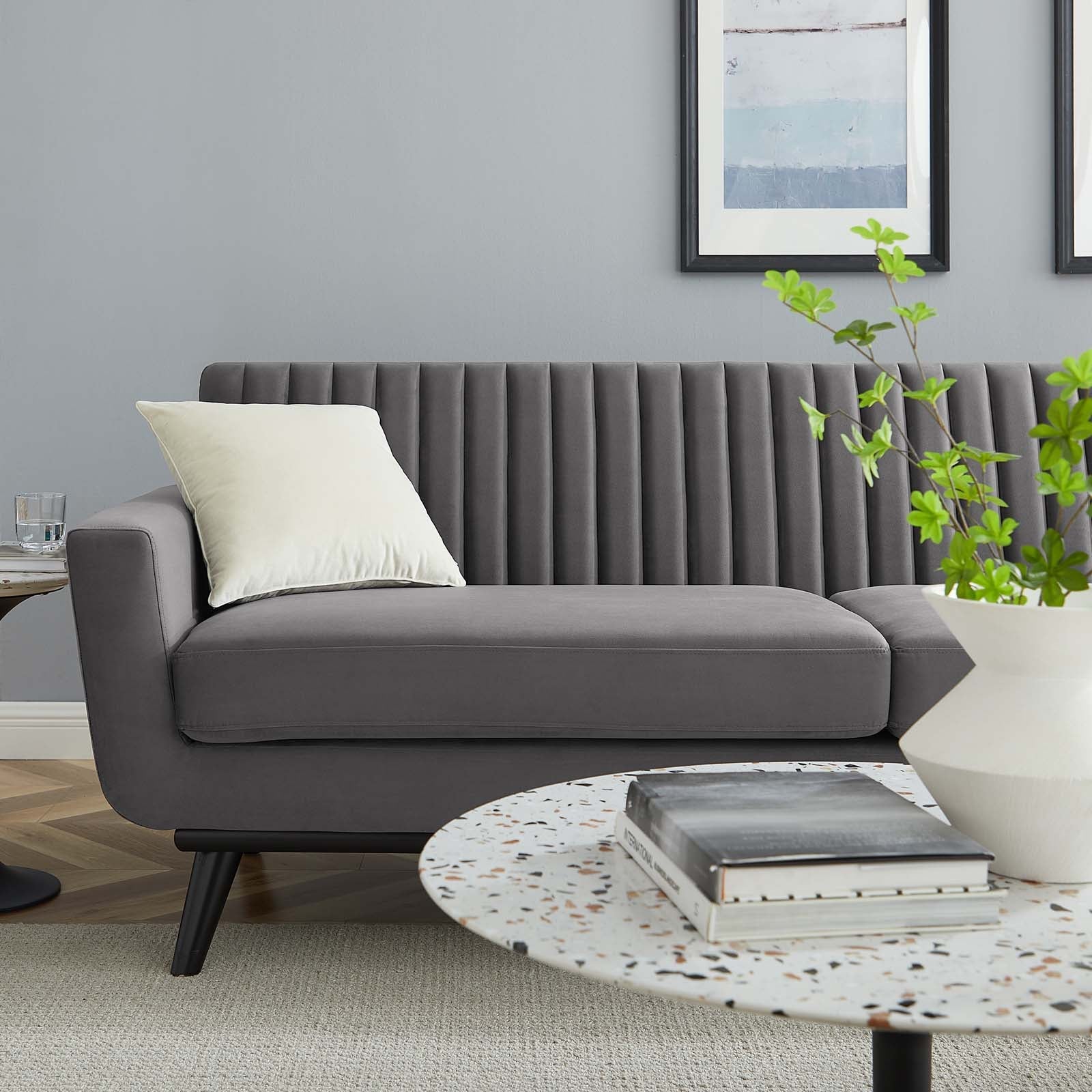 Engage Channel Tufted Performance Velvet Sofa by Modway